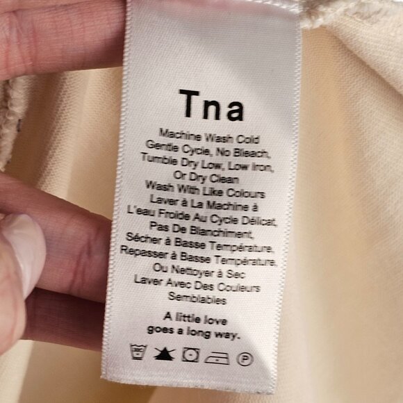 TNA Aritzia Off White Cream Long Sleeve Shirt Dress Sz XXS - Picture 5 of 7